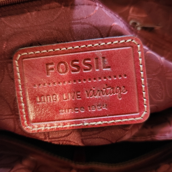 Vintage Fossil Red Leather work bag - Picture 7 of 9